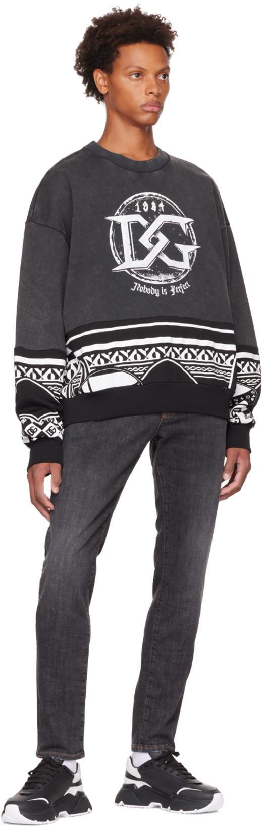 DOLCE & GABBANA Gray Printed Sweatshirt In S9000 Variante Abbin