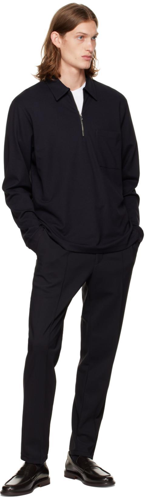 THEORY Curtis Drawstring Precision Ponte Pants Black In Baltic