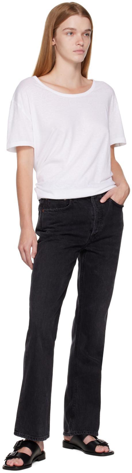 AGOLDE Riley Cropped Jeans In Black