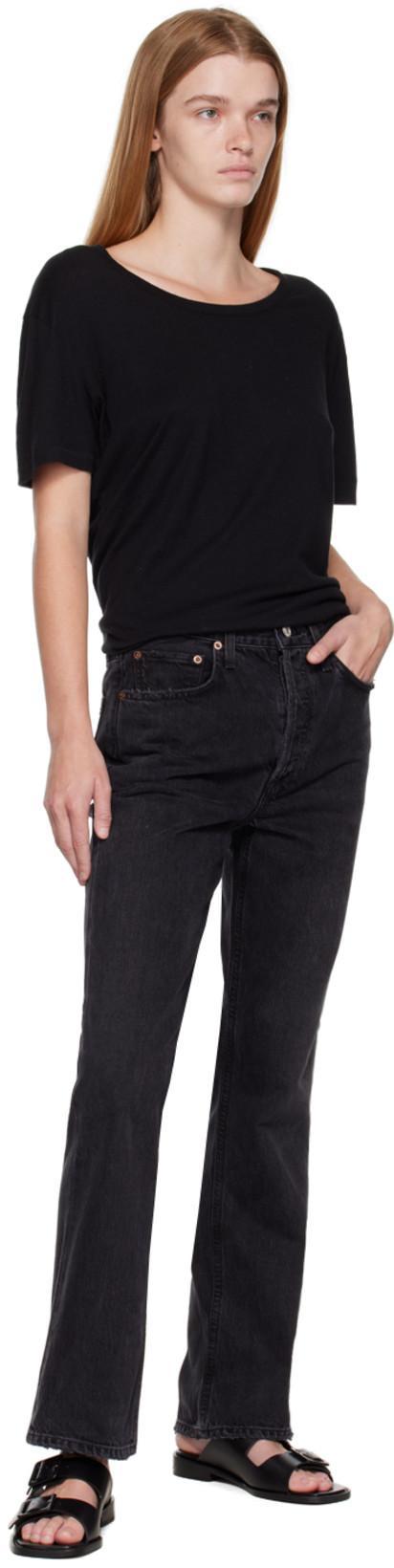 AGOLDE Riley Cropped Jeans In Black