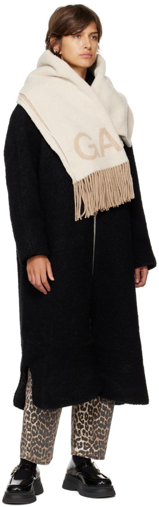 GANNI Wide-leg Animal Print High-rise Jeans With Belt Loops In Gray