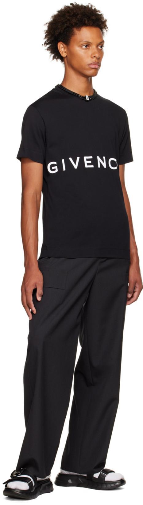 GIVENCHY Logo Print Cotton T-shirt In Black