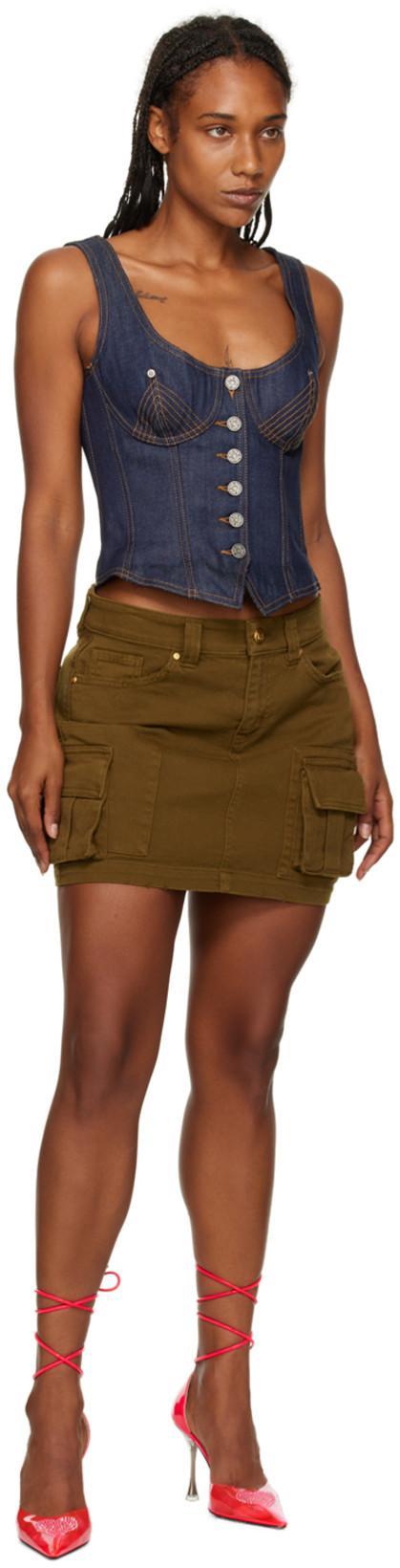 JEAN PAUL GAULTIER Blue The Jean Corset Denim Top