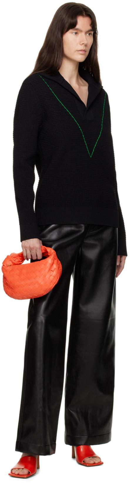 BOTTEGA VENETA Women Mini Jodie Leather Handbag With Intrecciato Motif In Orange