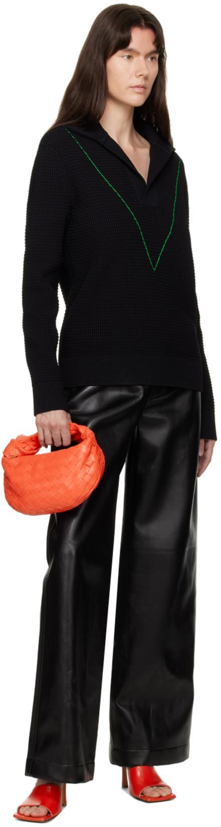 BOTTEGA VENETA Women Mini Jodie Leather Handbag With Intrecciato Motif In Orange