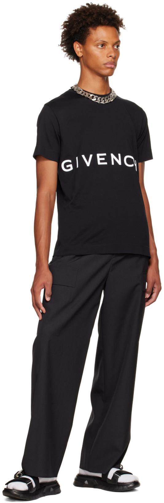 GIVENCHY Logo Print Cotton T-shirt In Black