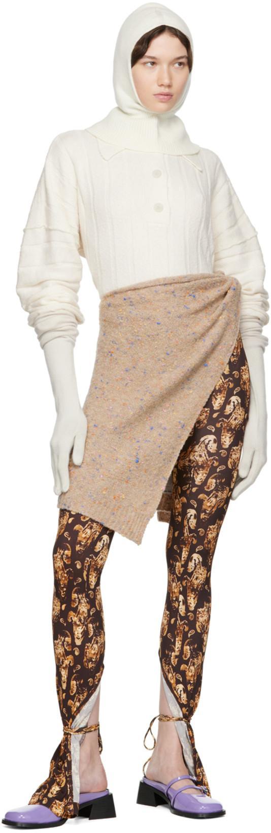KNWLS Brown Perse Trousers In Paisley Dark