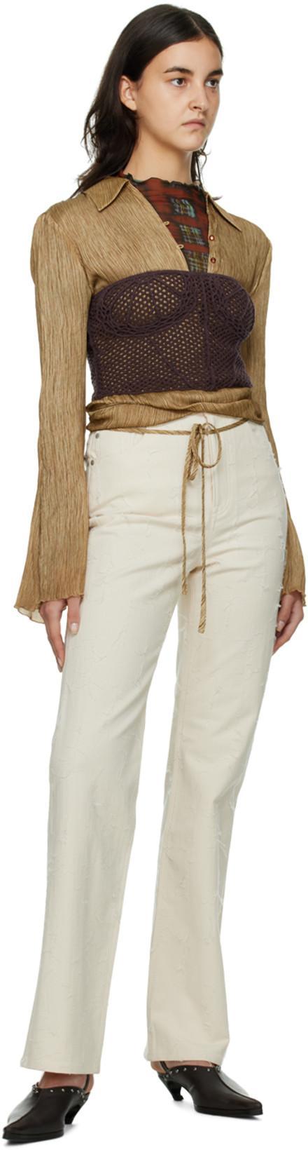 ACNE STUDIOS Off-white Regular-fit Suit Jeans In Ecru Beige