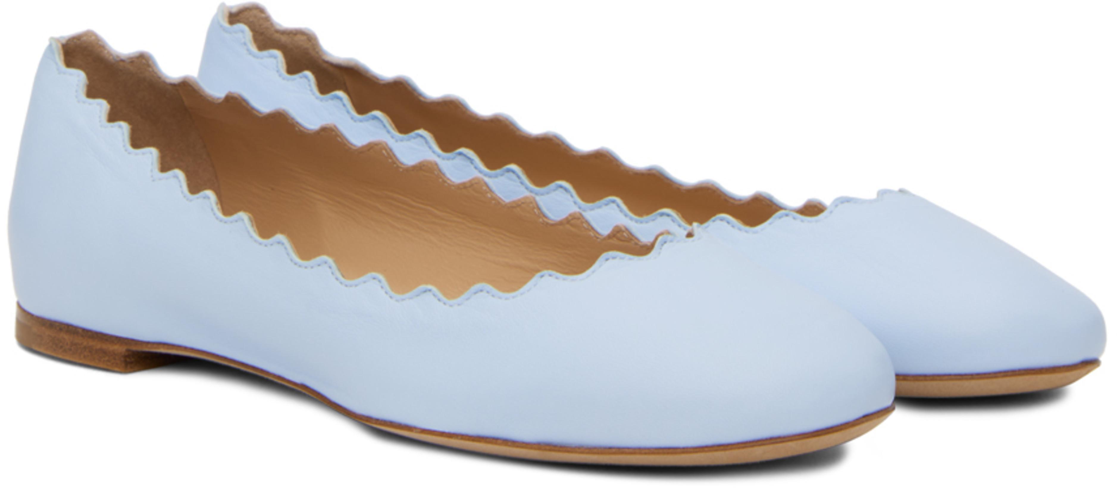 CHLOÉ Blue Lauren Ballerina Flats In 40q Airy Blue