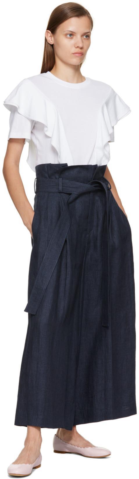 CHLOÉ Chloe Lauren Scalloped Leather Ballerina Flat In Purple