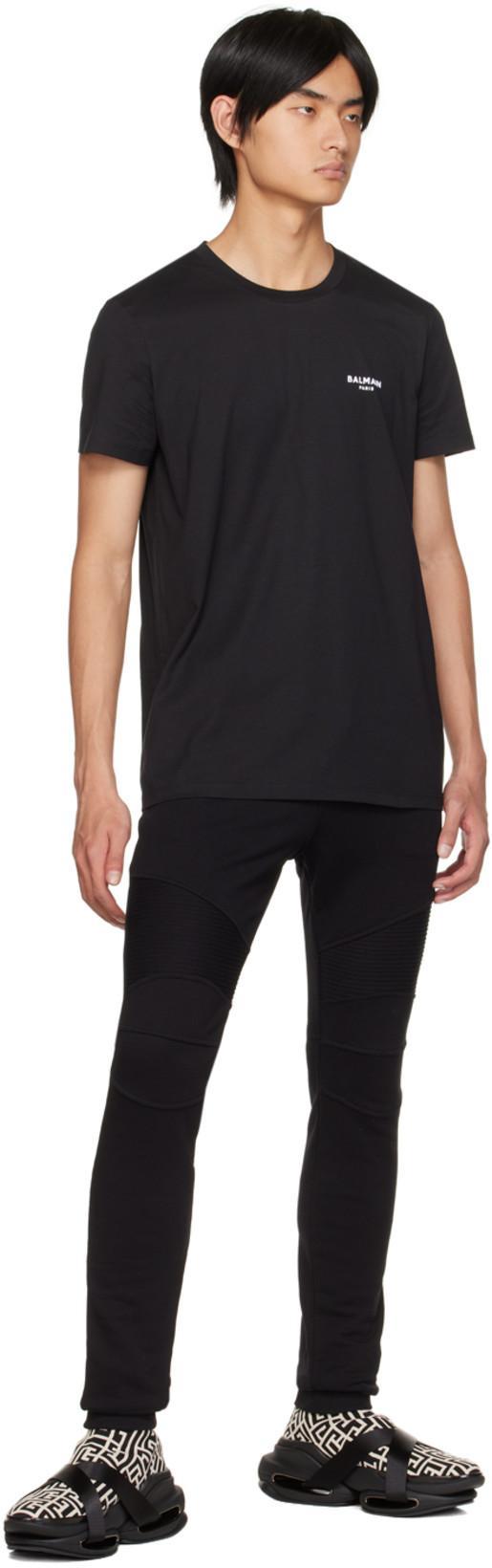 BALMAIN Black Cotton T-shirt