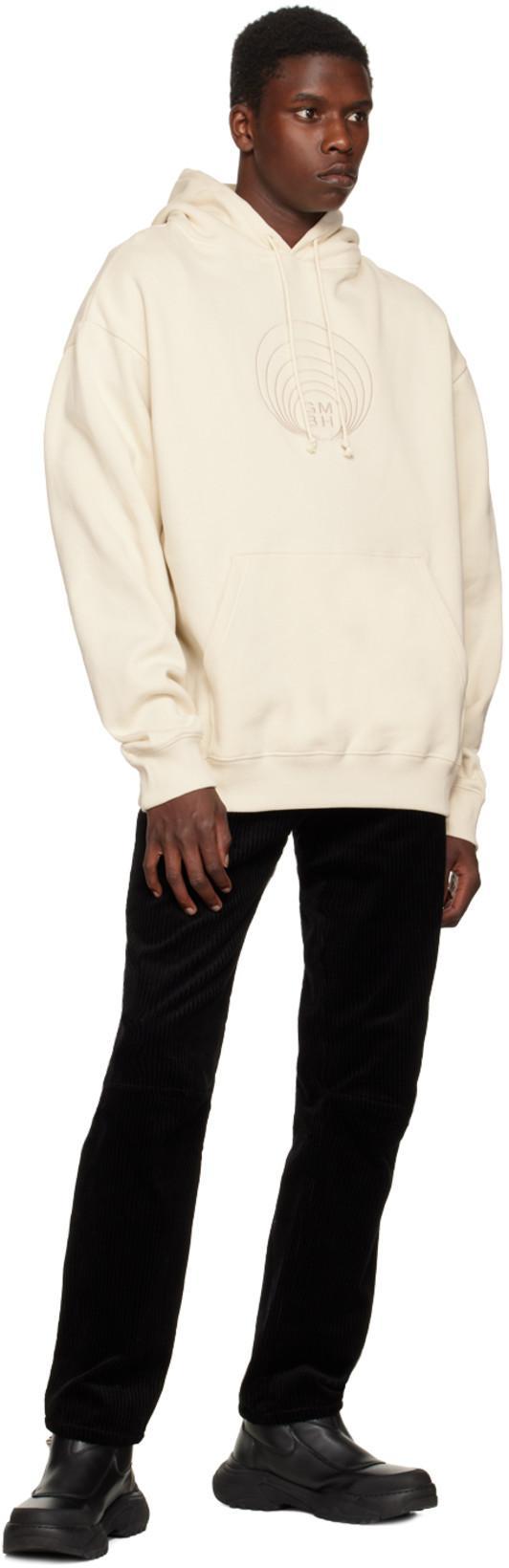 GMBH Logo-embroidered Organic Cotton Hoodie In Beige