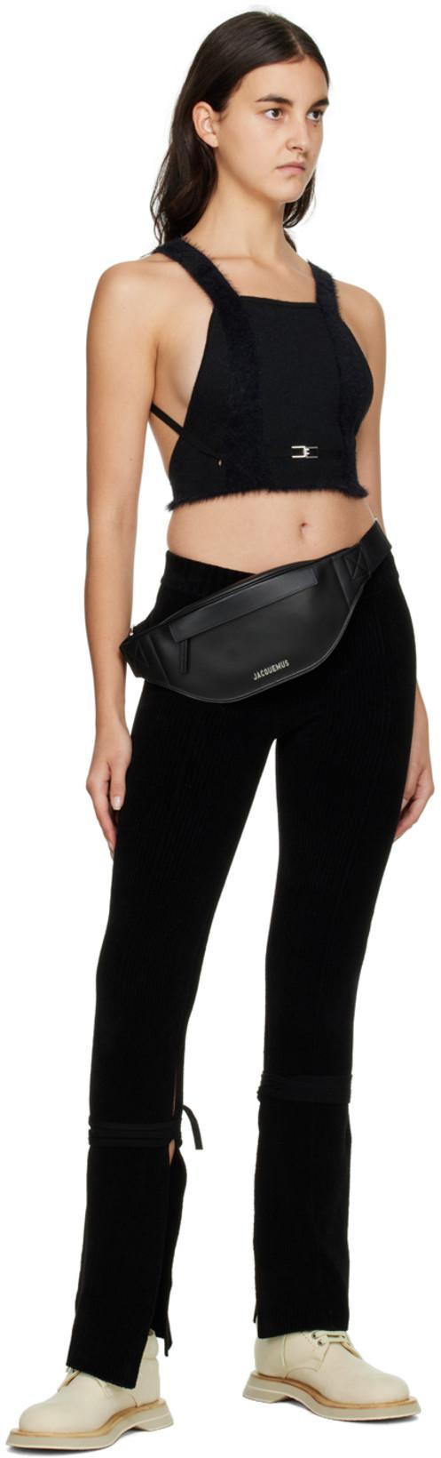JACQUEMUS Le Haut Neve Wool Blend Crop Top In Black