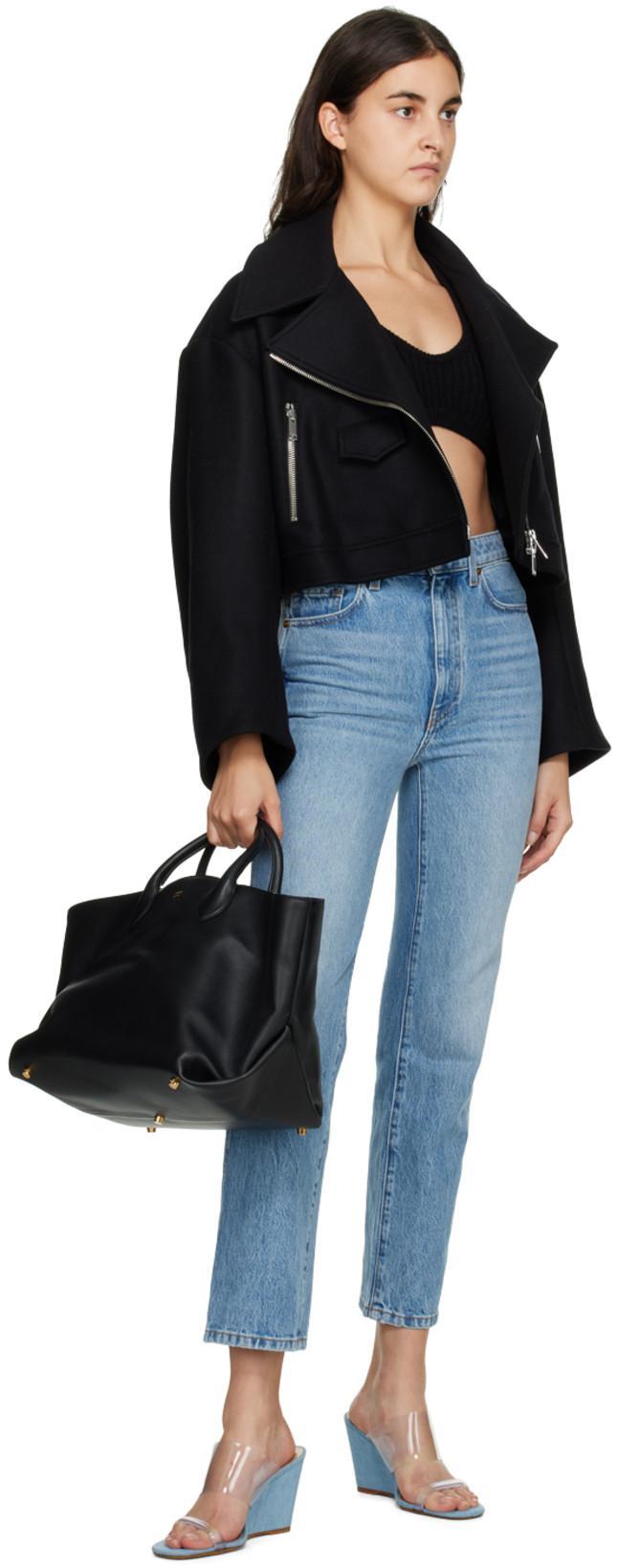 KHAITE Gioca Scoop-neck Ribbed Cashmere-blend Cropped Top In 200 Black