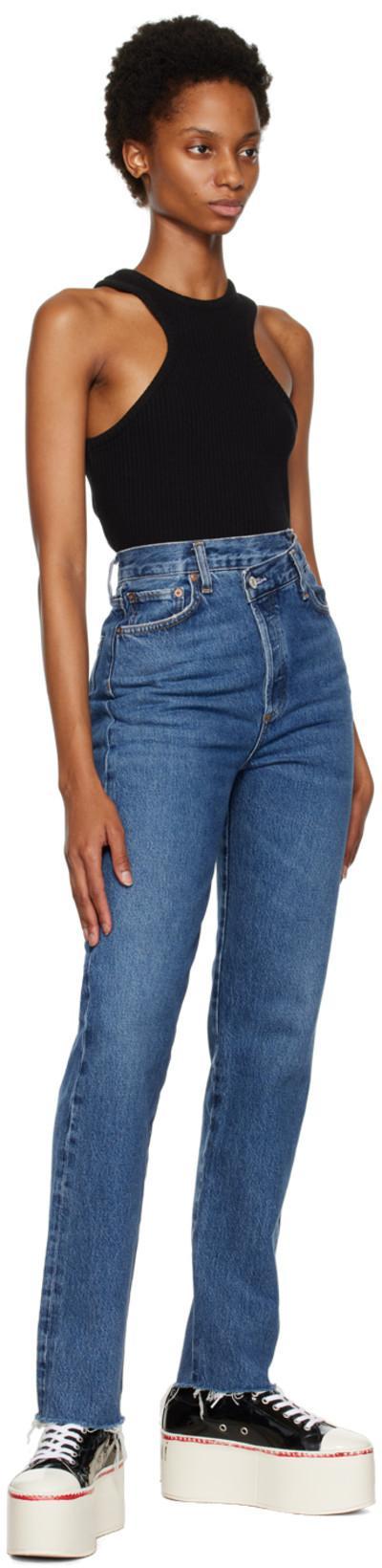 AGOLDE Ribbed Knitted Sleeveless Top In Black