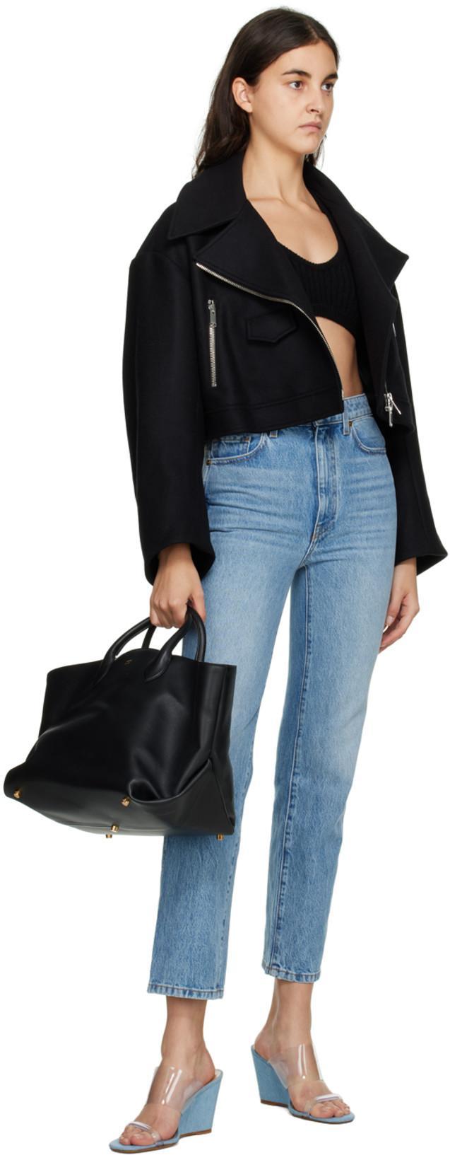 KHAITE Gioca Scoop-neck Ribbed Cashmere-blend Cropped Top In 200 Black