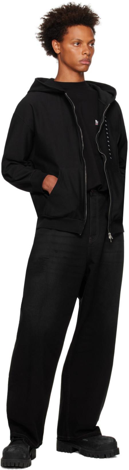 BALENCIAGA Oversized Logo-print Cotton-jersey T-shirt In Black White