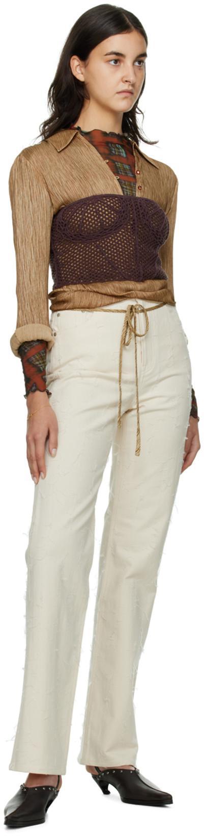 ACNE STUDIOS Off-white Regular-fit Suit Jeans In Ecru Beige