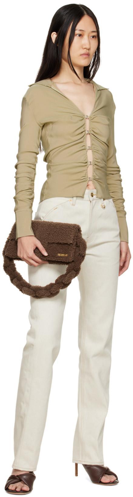 JACQUEMUS V-neck Long-sleeve Cardigan In Nude