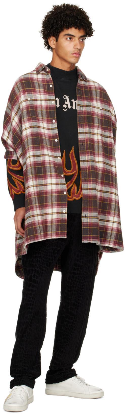 PALM ANGELS Spray Print Flame Logo Sneakers In Neutral