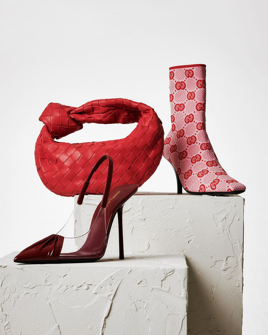 BOTTEGA VENETA Women Mini Jodie Leather Handbag With Intrecciato Motif In Orange