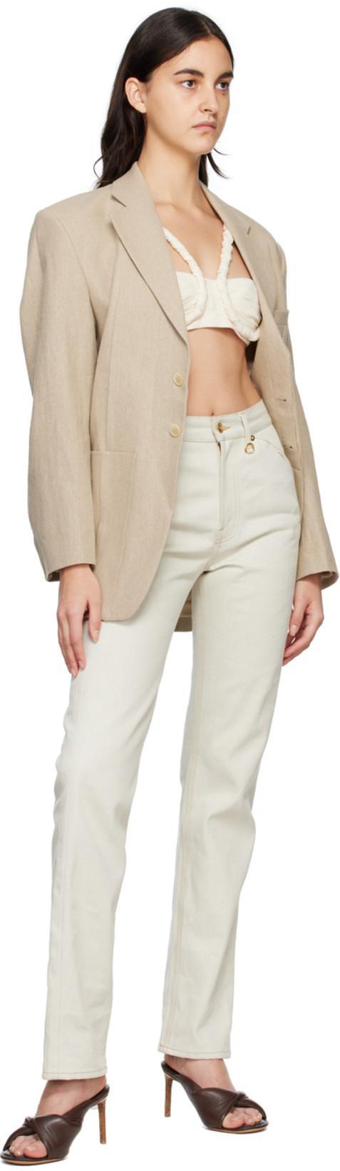 JACQUEMUS Off-white 'le Haut Meli' Bra In Cream