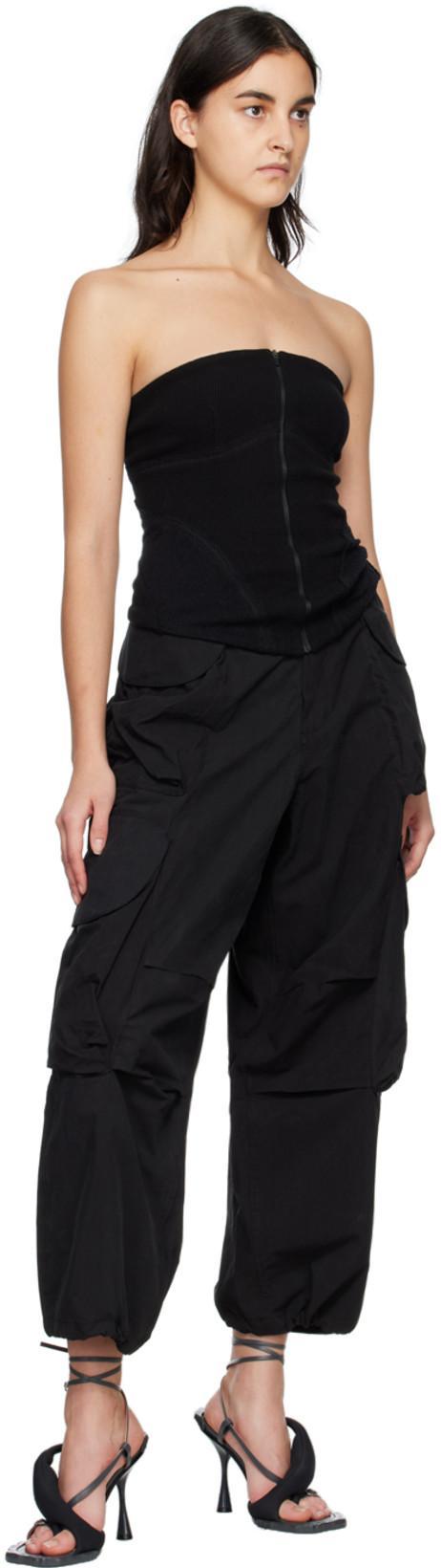 ENTIRE STUDIOS Heavy Gocar Mid-rise Cargo Trousers In Black