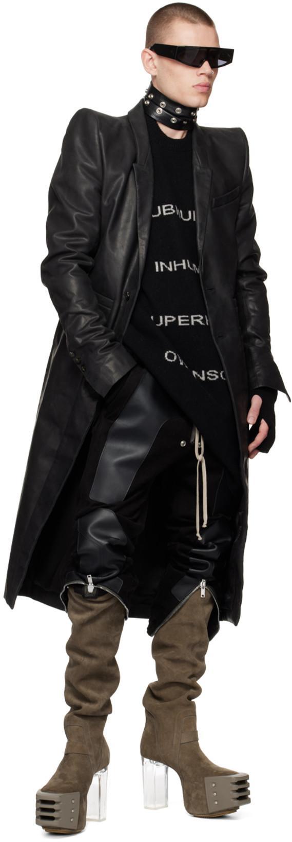 RICK OWENS Gray Pull On Platform Boots In 34340 Dust/clear