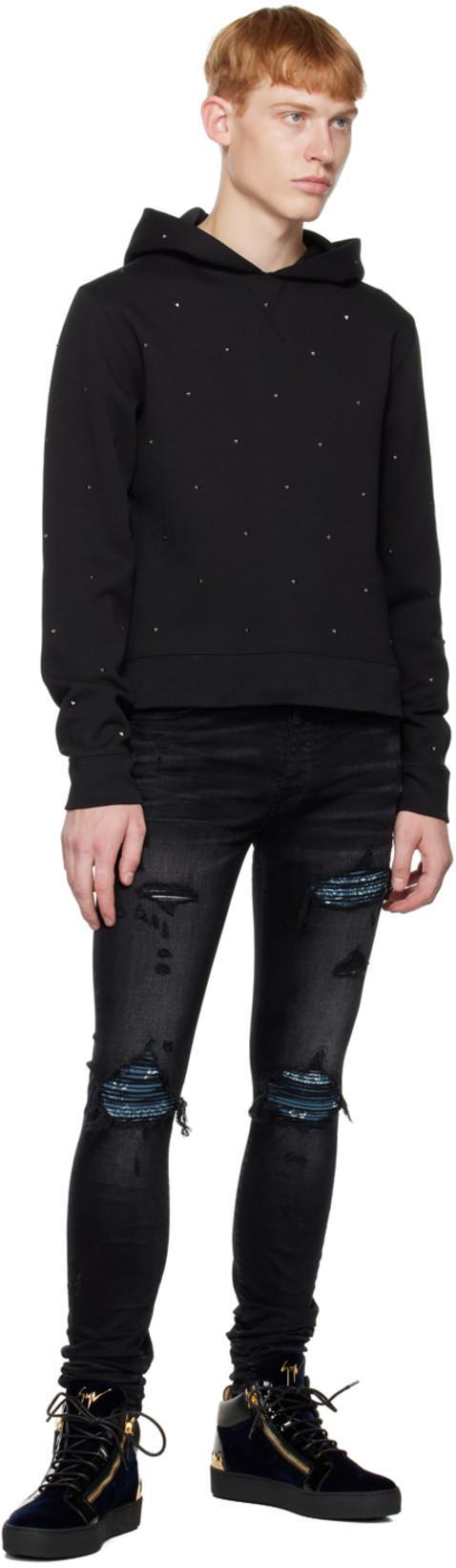 GIUSEPPE ZANOTTI Going Croc-embossed Leather Sneaker In Black