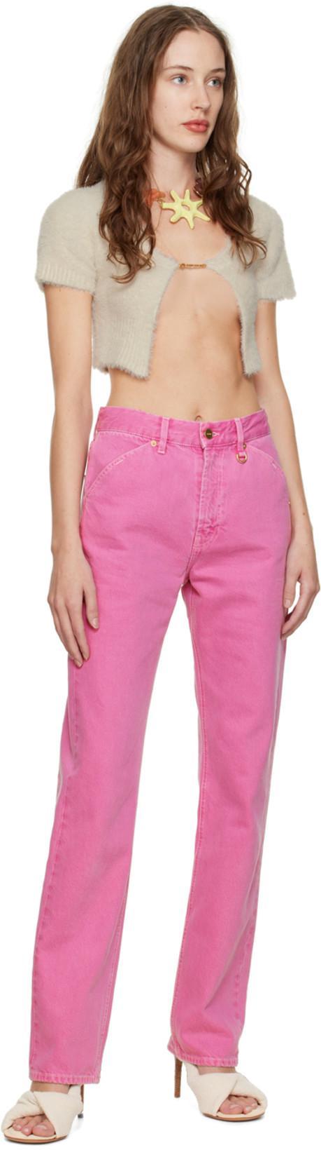 JACQUEMUS La Maille Neve Cropped Brushed Knitted Cardigan In Ivory