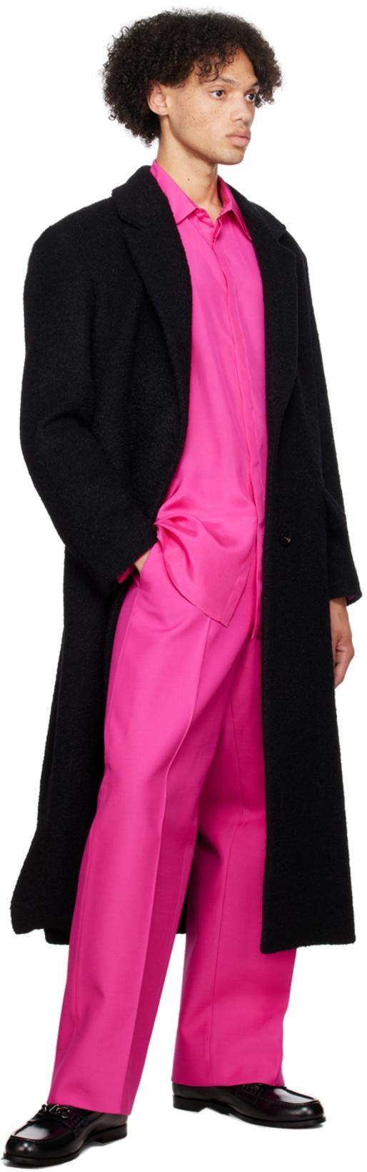 VALENTINO Black Single-breasted Coat In 0no Nero