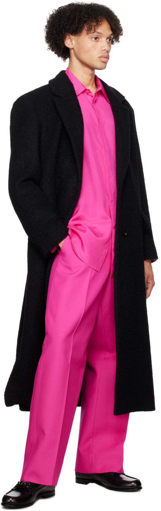 VALENTINO Black Single-breasted Coat In 0no Nero