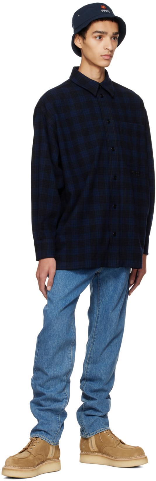 KENZO Boke Embroidery Cotton Canvas Bucket Hat In Blue