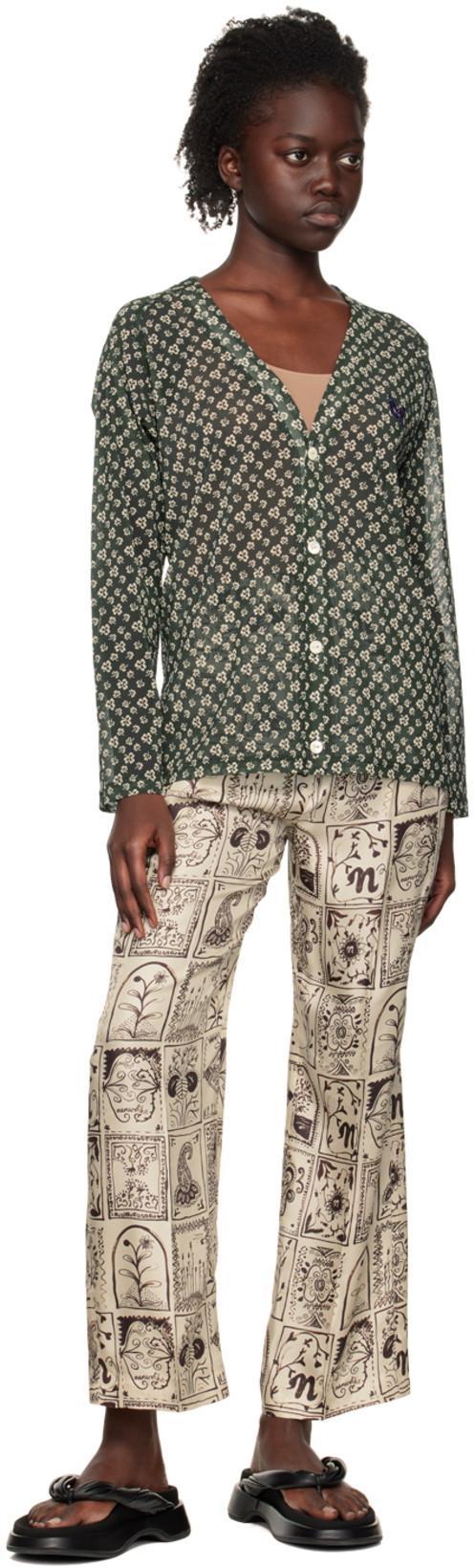 NEEDLES Green V-neck Cardigan In B-clover