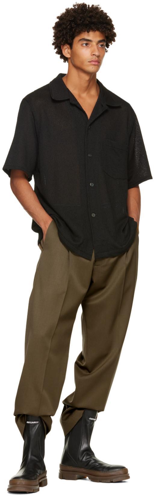 OUR LEGACY Black Boucle Box Shirt In Brown