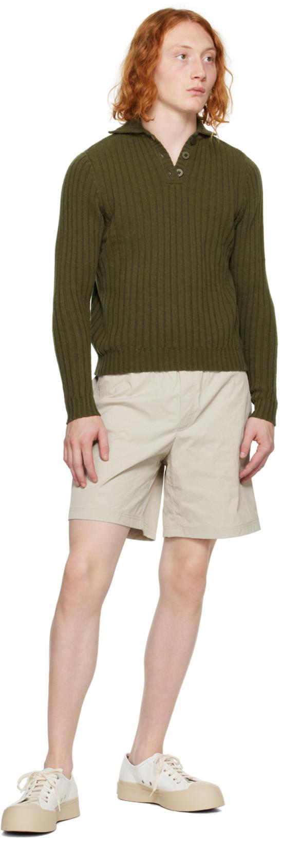 HELMUT LANG Beige Nylon Shorts In Stone - B0t