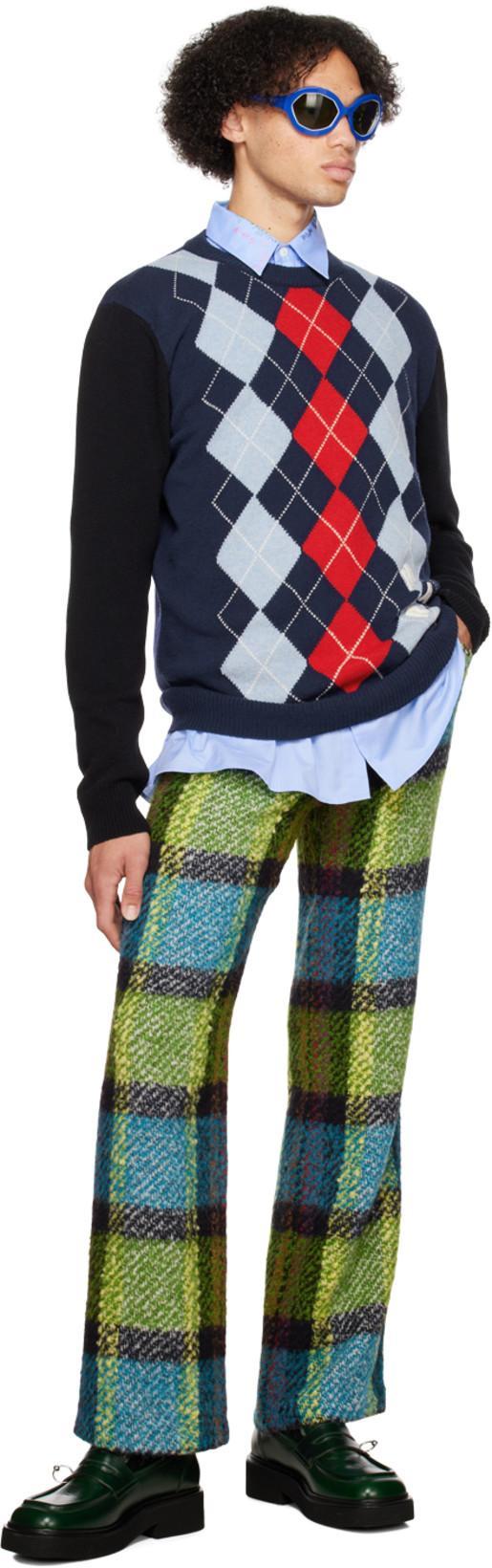 MARNI Jacquard Wool Knit Sweater In Arb90 Ultramarine