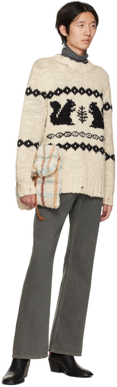 ACNE STUDIOS Roll Neck Ribbed Knit Jumper In Stone Grey