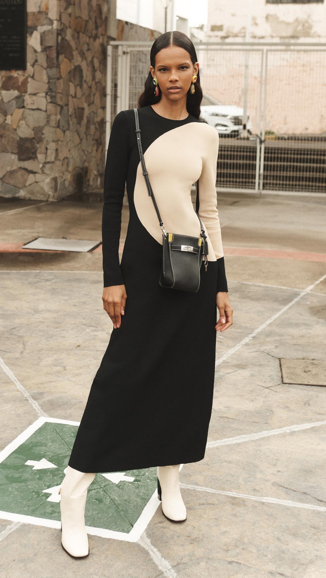 TORY BURCH Colorblock Dress In Black