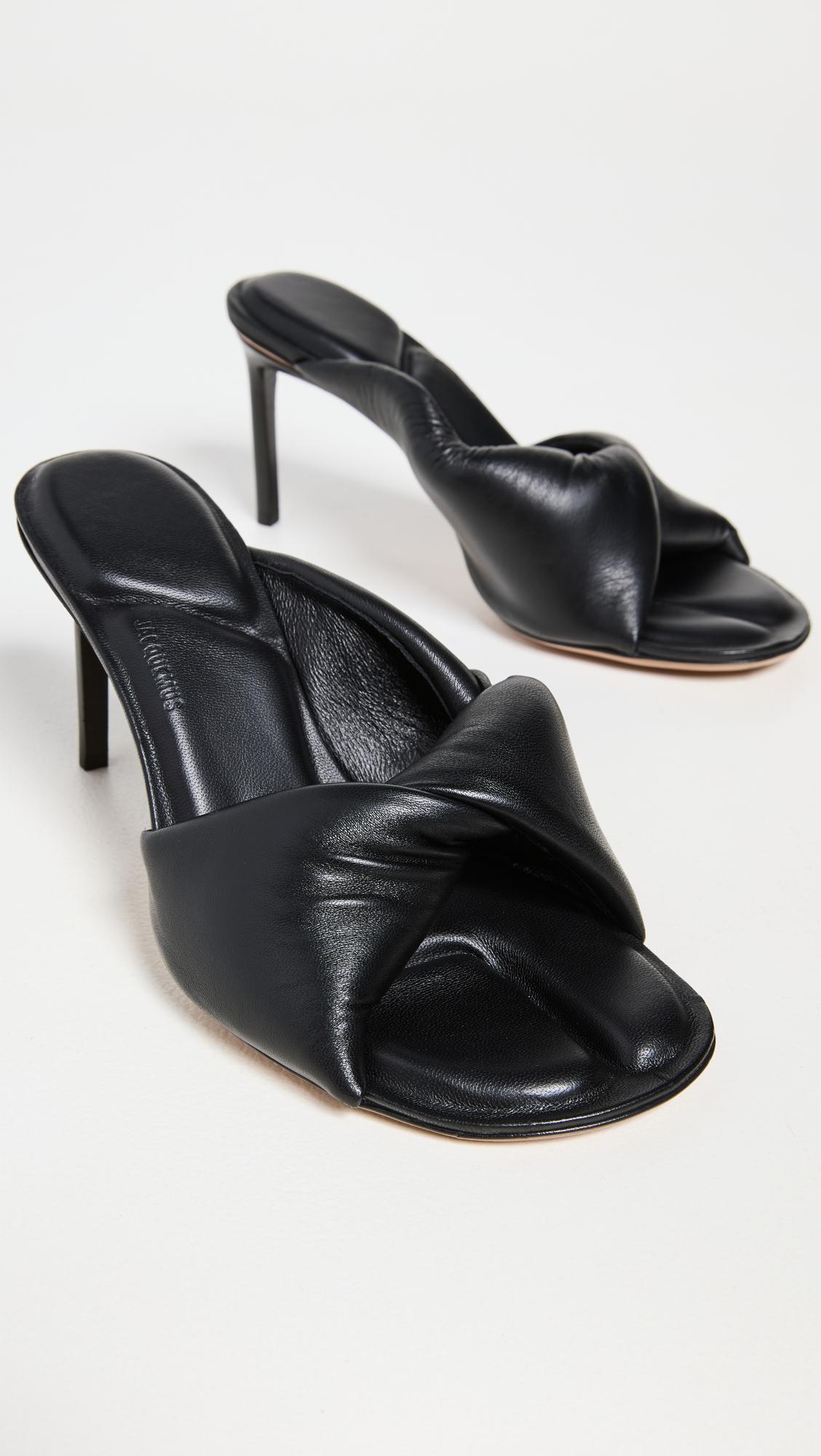 JACQUEMUS 80mm Le Mules Bagnu Leather Sandals In White