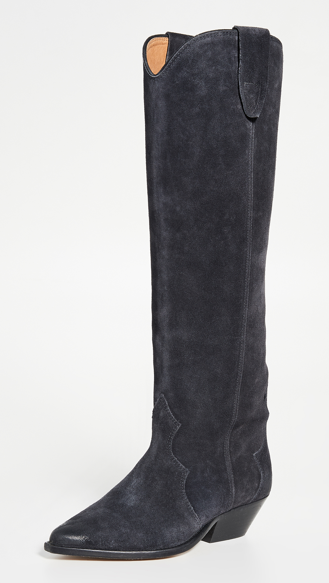 ISABEL MARANT Denvee Suede Cowboy Boots In Faded Black