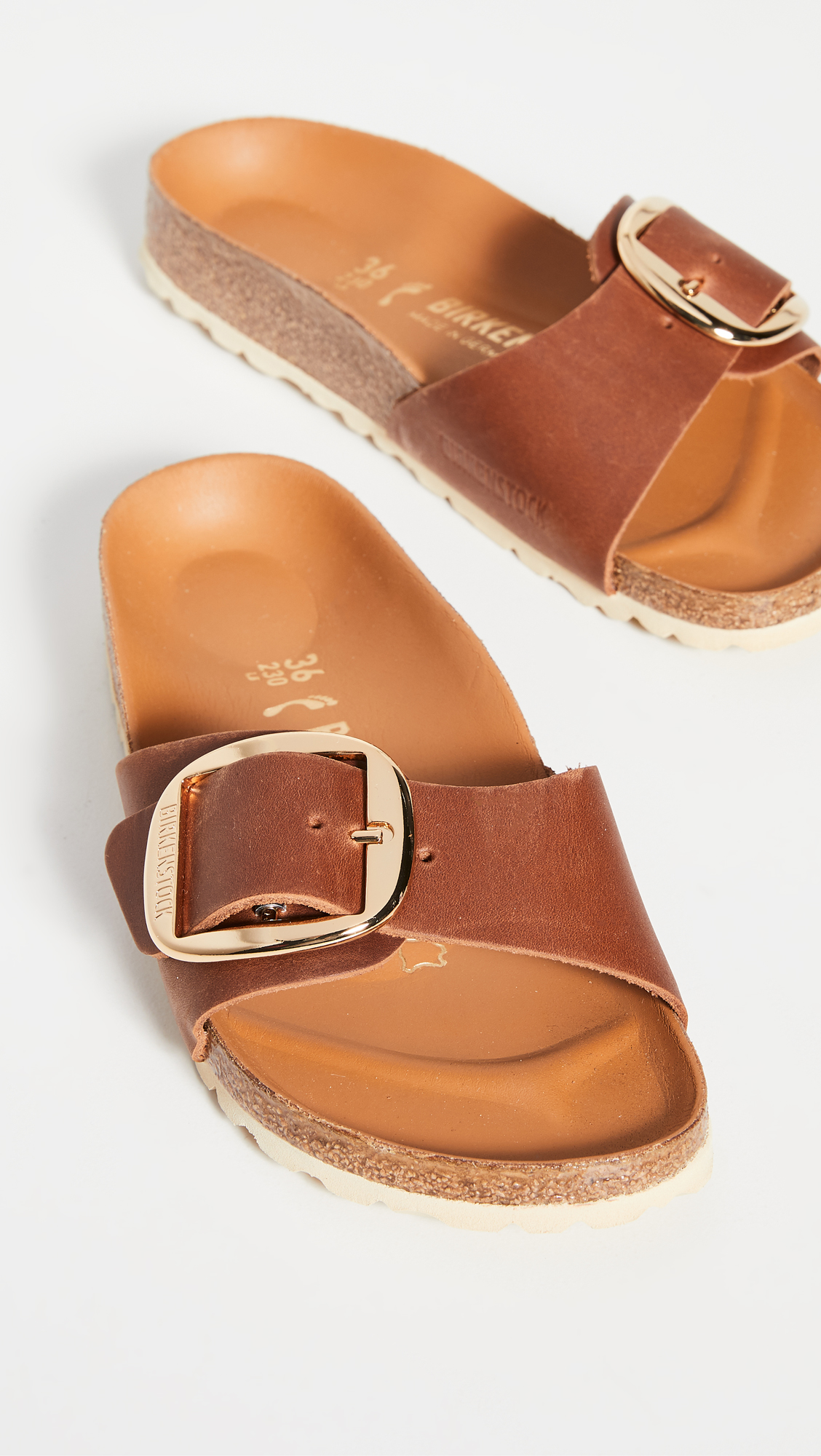 BIRKENSTOCK Madrid Big Buckle 1006525 Sandals Unisex Cognac Slide Gal1709 In Multi