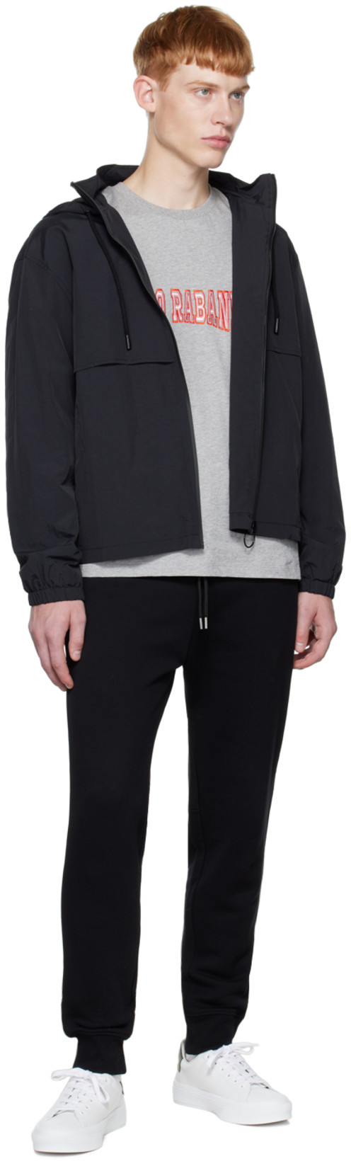 RABANNE Drawstring Hooded Jacket In P001 Black