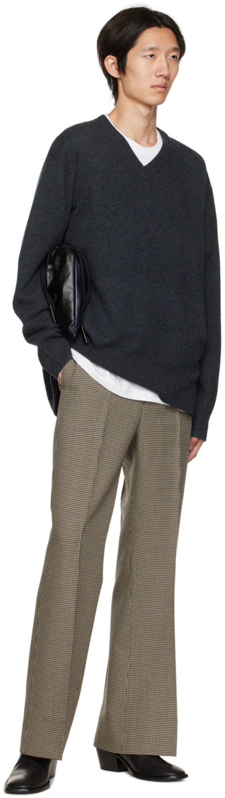 MARNI Navy & Black Soft Museo Pouch In Z599n Navy Blue/blac