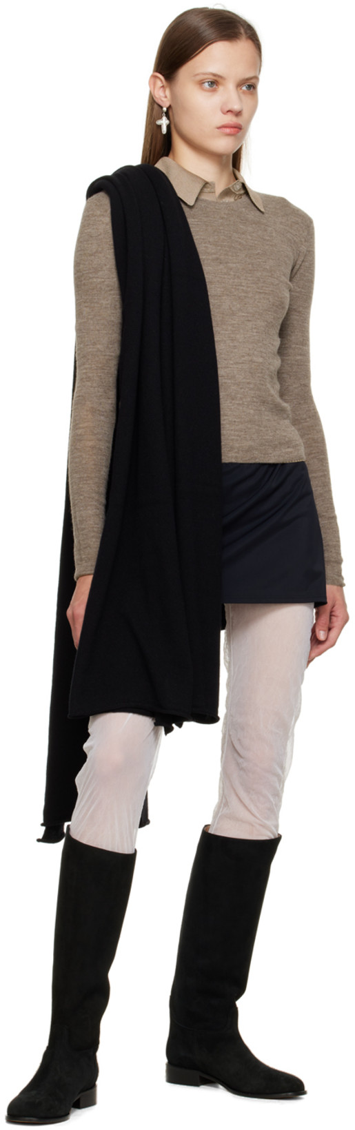 MARYAM NASSIR ZADEH Taupe Tory Sweater In 1169 Turf