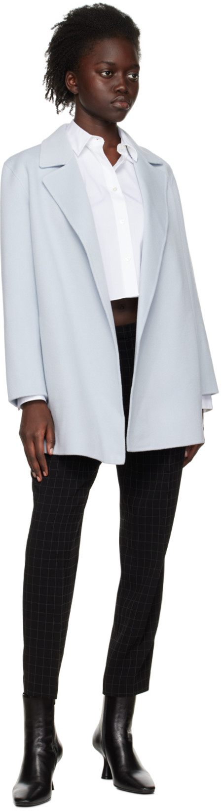 THEORY Cropped Classic Button Down Shirt In White