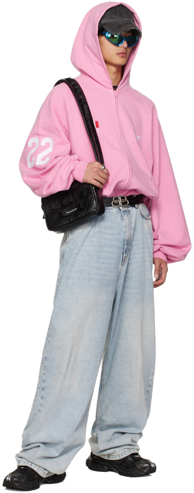 BALENCIAGA Men Runner Mesh And Leather Sneakers In Black