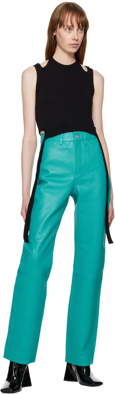 ATTICO Devon Patent Leather Chelsea Boots In Black