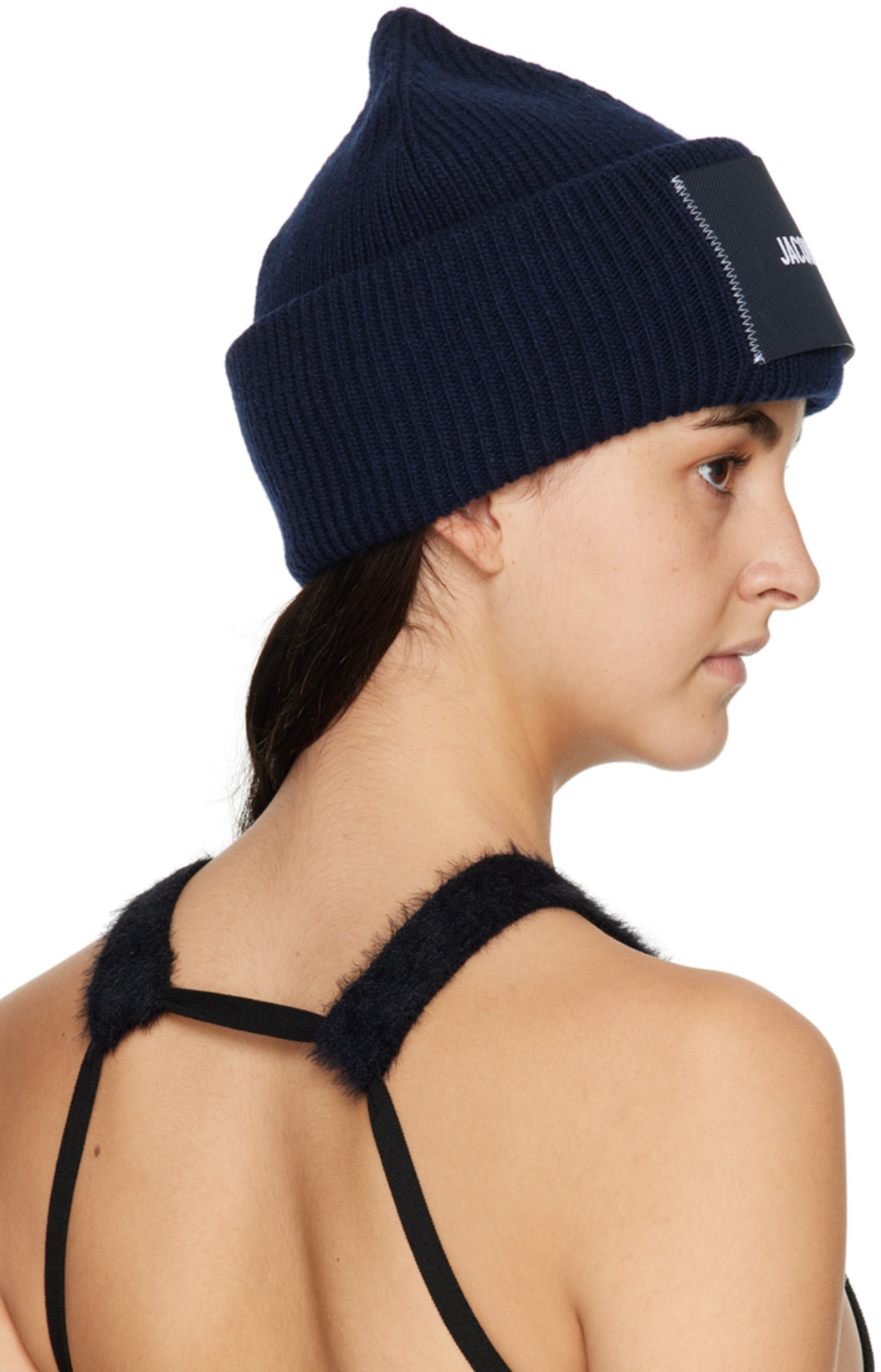 JACQUEMUS Le Haut Neve Wool Blend Crop Top In Black