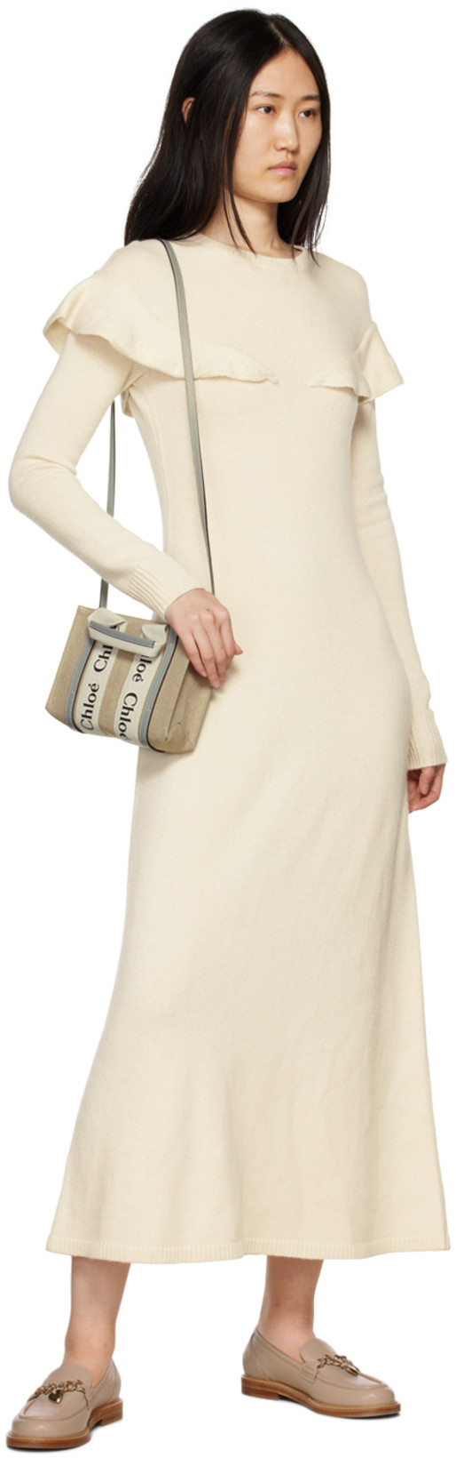 CHLOÉ Chloe Women Multicolor Fabric Small Woody Shopping Bag In Neutral